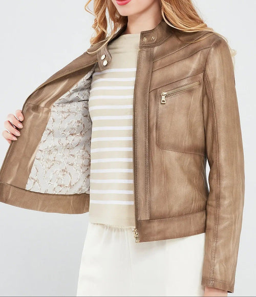 Aristona Luxe Women Leather Jacket